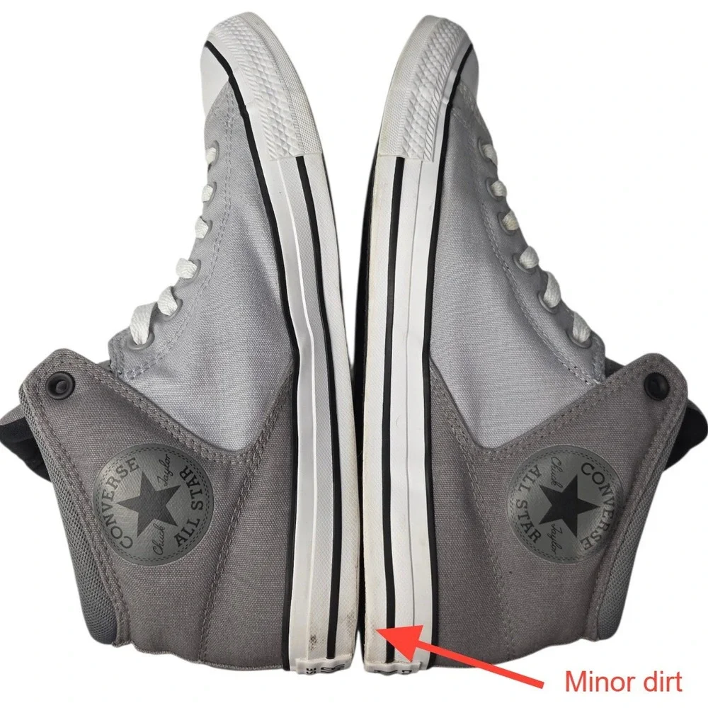 Converse All Star High Street Sneakers Mens 11 Gray White Mid Top Canvas Shoes - Picture 6 of 9